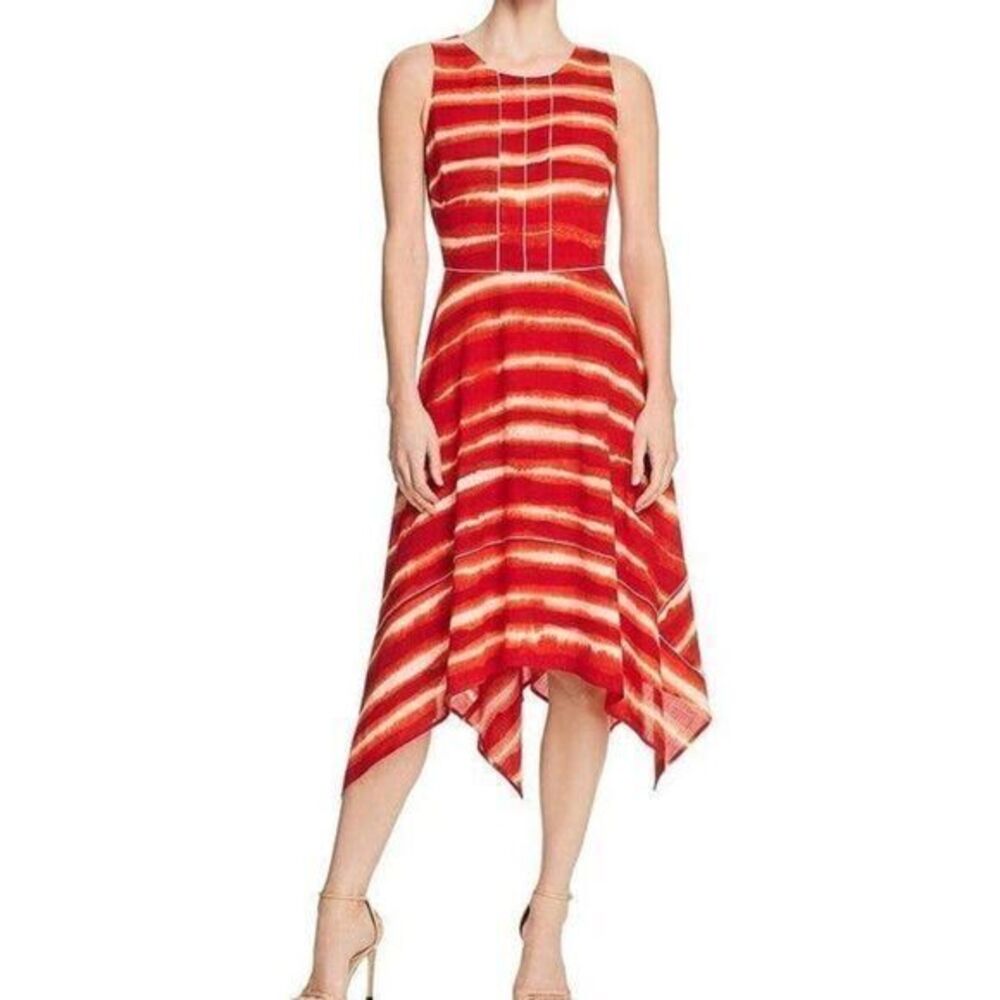 DONNA KARAN Striped Tie-Dye Trapeze Dress NWT